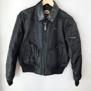 Vintage 90s Harley Davidson Moto Bomber Jacket
